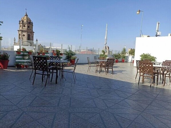 Outdoor banquet area