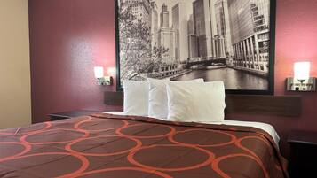 Desk, blackout curtains, iron/ironing board, cots/infant beds