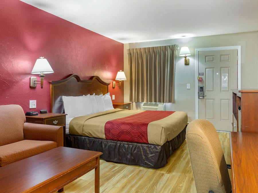 Standard Room, 1 King Bed, Non Smoking | Desk, laptop workspace, blackout drapes, iron/ironing board