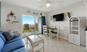 Junior Condo, 1 Queen Bed with Sofa bed | Living area - Beacher's Lodge Oceanfront Suites (St. Augustine)