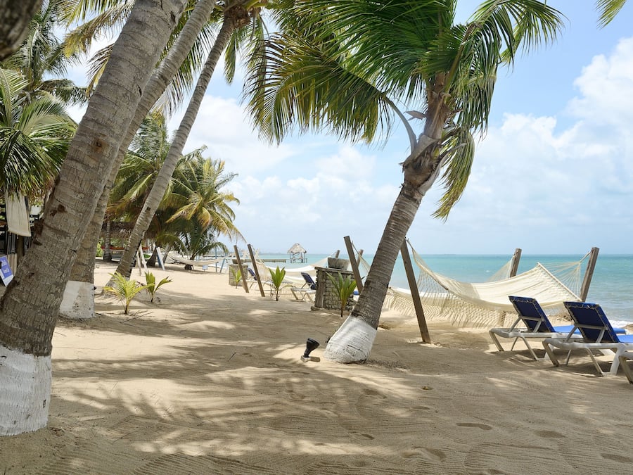 Accommodatie ligt op het strand, ligstoelen, strandlakens