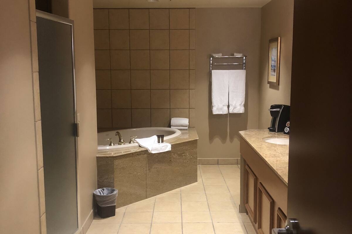 shower, designer toiletries, hair dryer, towels