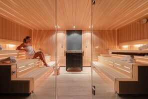 Sauna, body wraps, body scrubs, facials, manicures and pedicures