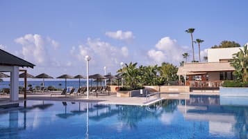 Indoor pool, 2 outdoor pools, pool umbrellas, sun loungers