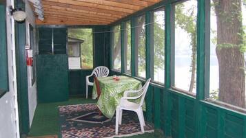 Cabin, 2 Bedrooms | Living area | Flat-screen TV, table tennis