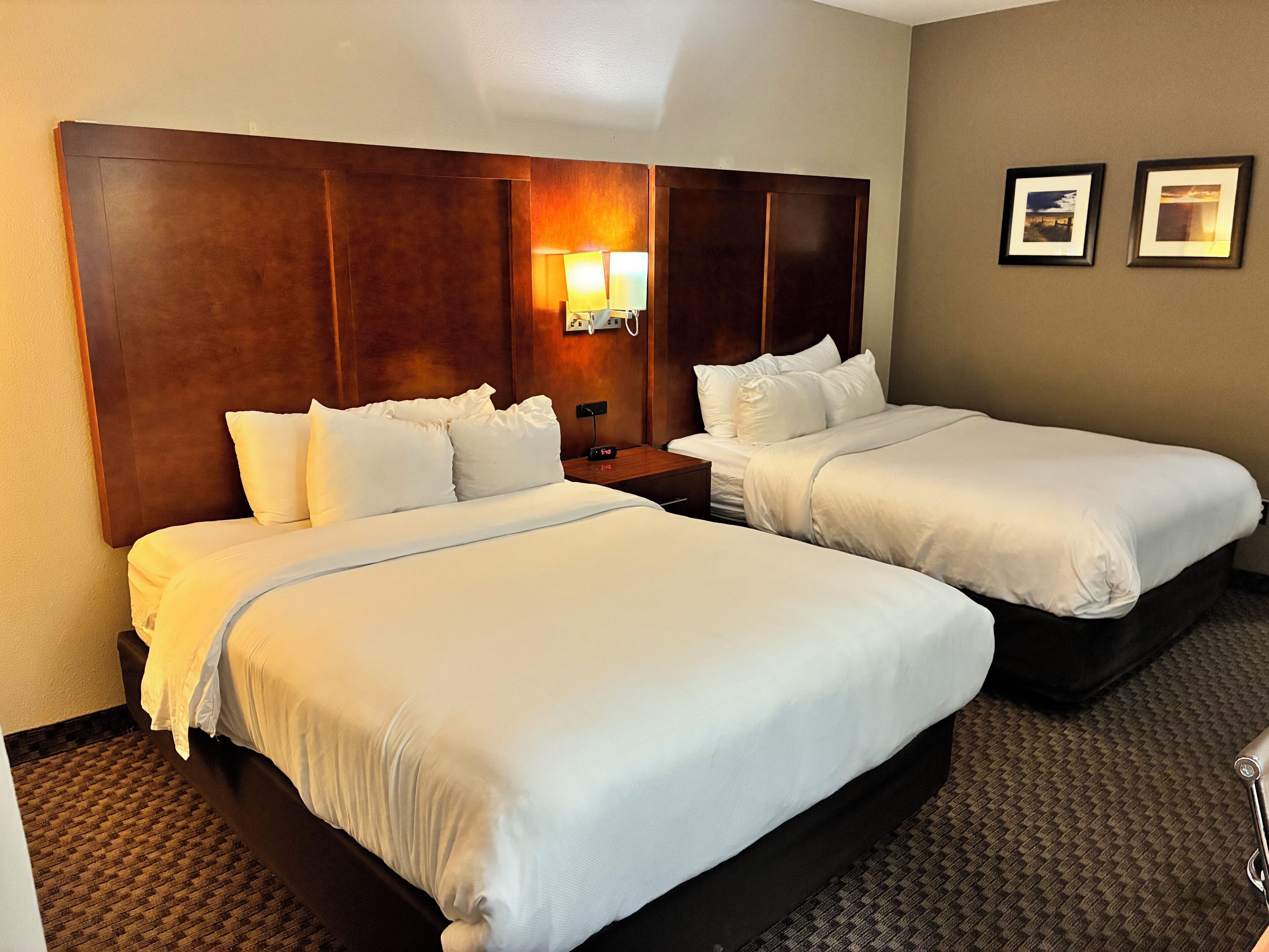 Individually furnished, desk, laptop workspace, iron/ironing board