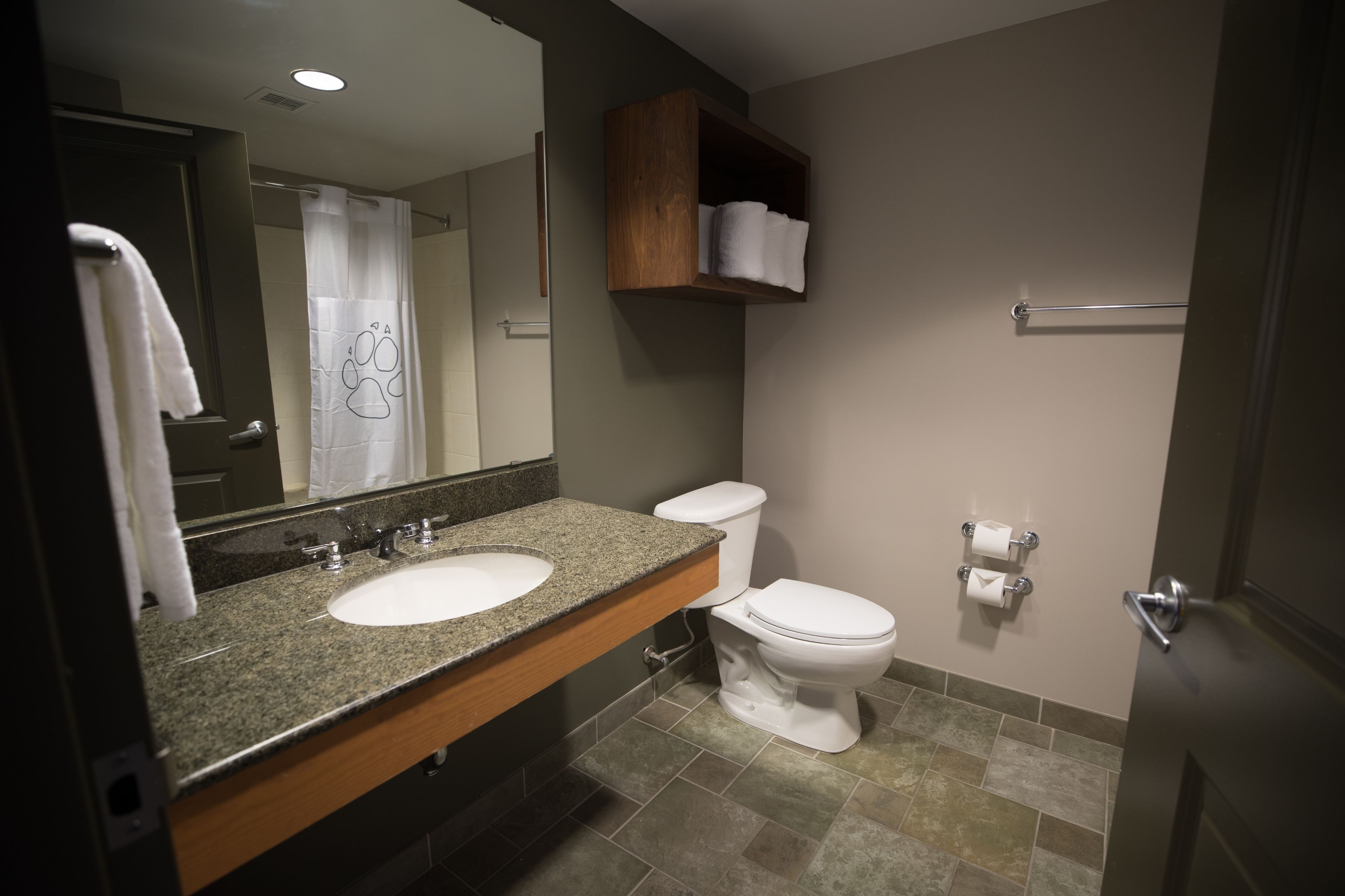 combined shower/bathtub, free toiletries, hair dryer, towels