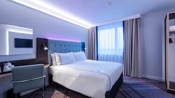 In-room safe, blackout curtains, soundproofing, iron/ironing board