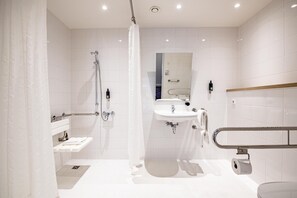 Double Room, Roll-in Shower | Accessible bathroom