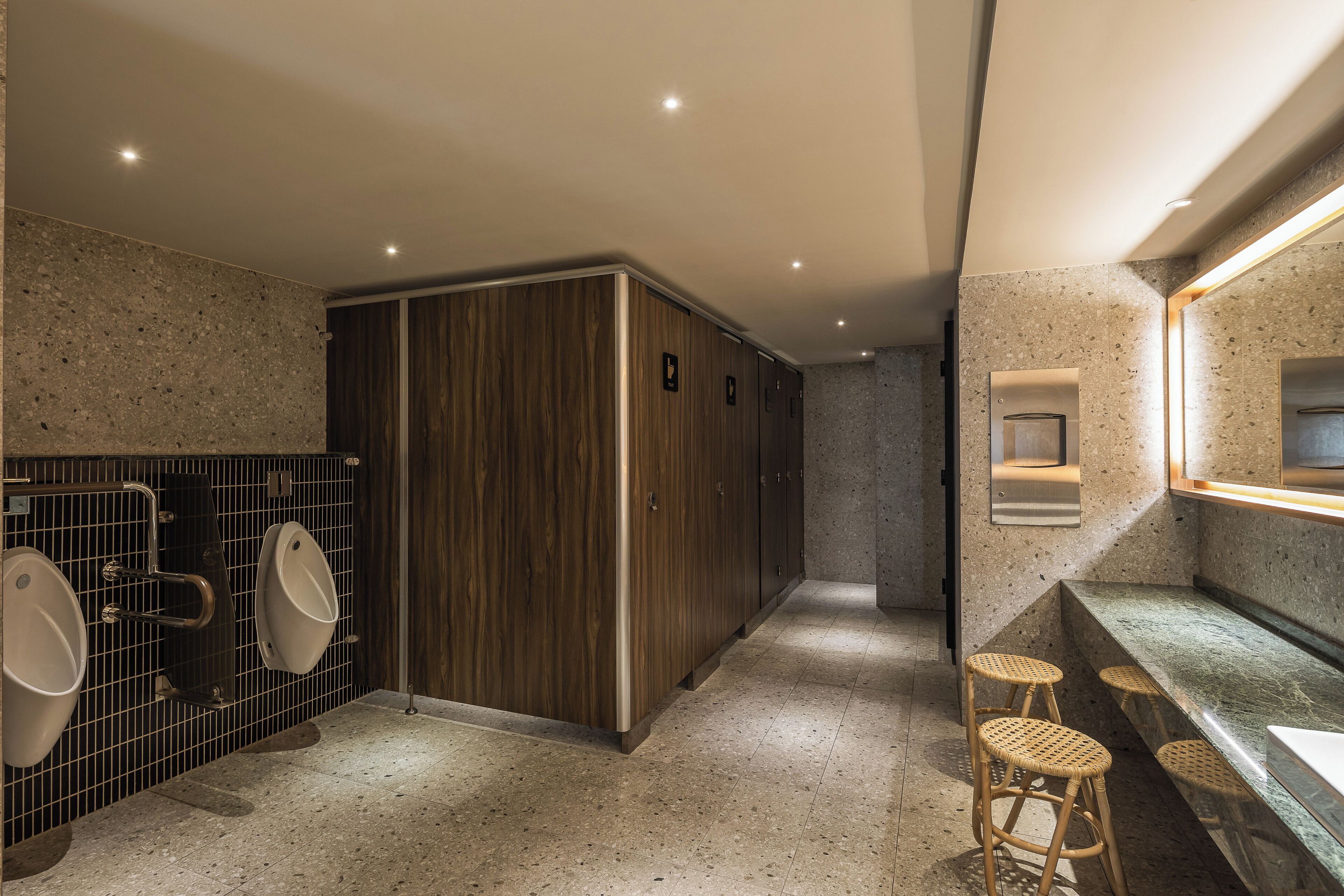 hair dryer, slippers, electronic bidet, towels