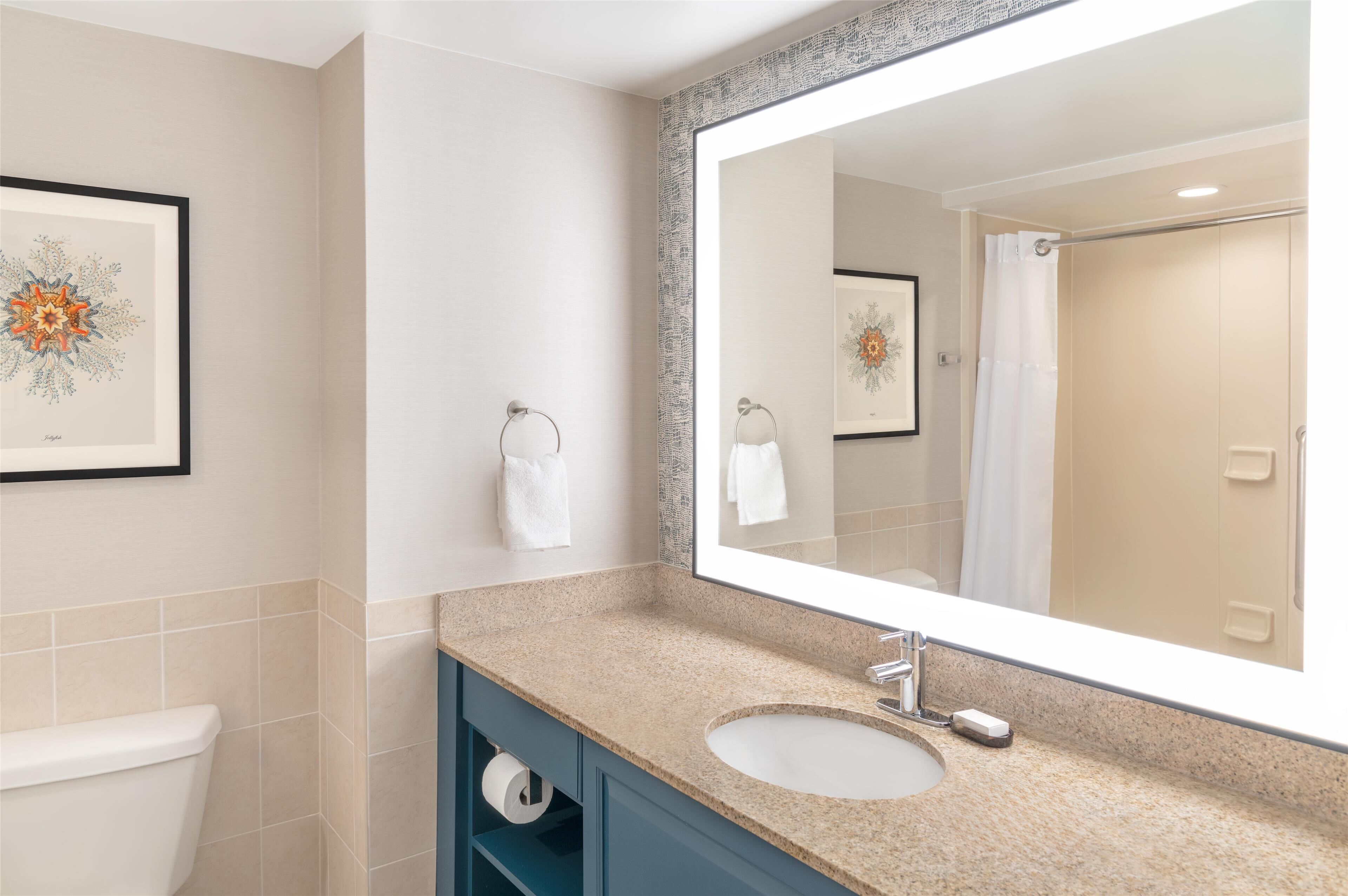 free toiletries, hair dryer, towels