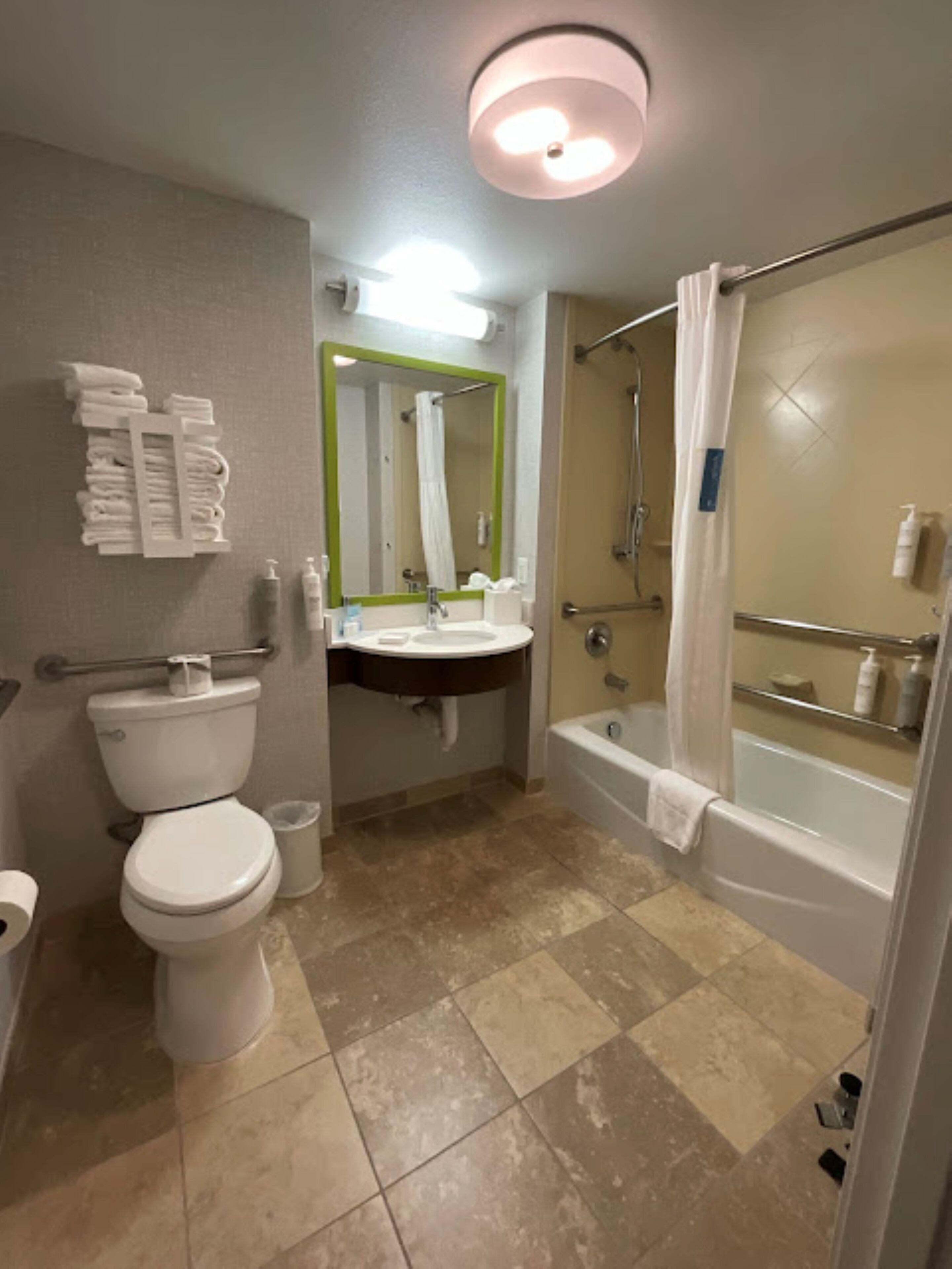 free toiletries, hair dryer, towels, soap