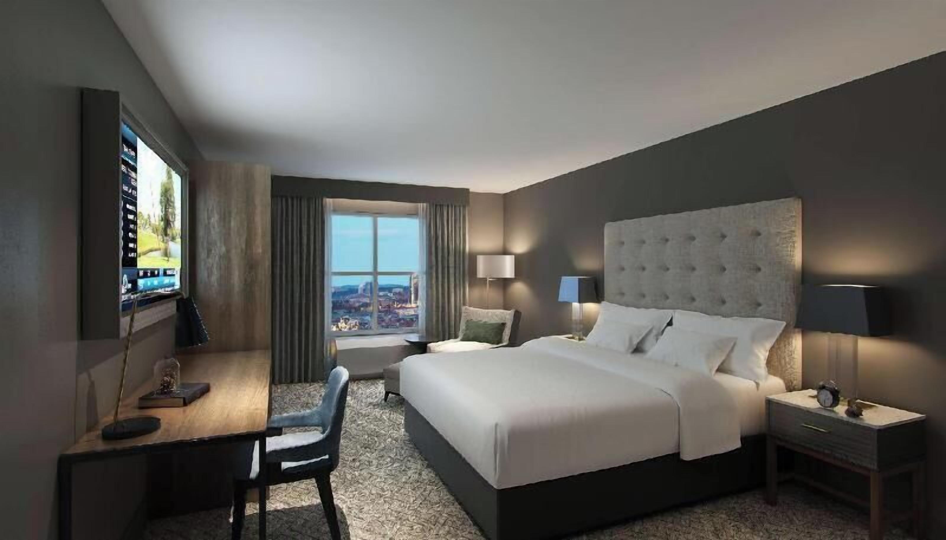 Sängtillbehör av högsta kvalitet och värdeförvaringsskåp på rummet