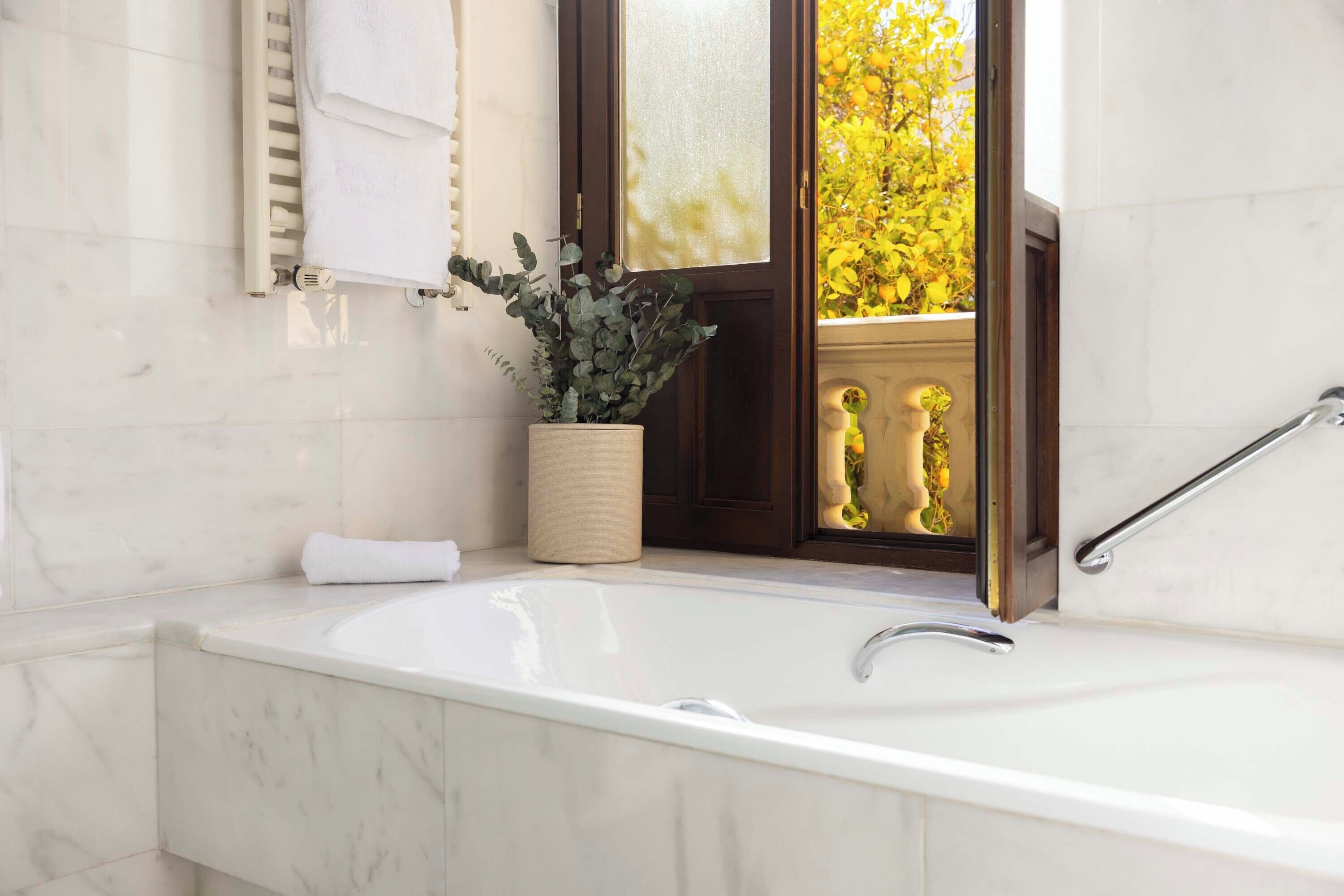 junior double room | bathroom | eco-friendly toiletries, hair dryer, bathrobes, slippers