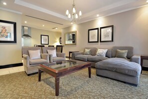 Suite, 2 Bedrooms | Living area | TV, DVD player, pay movies - Raphael Penthouse Suites (Sandton)