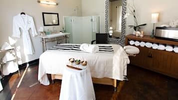 Outdoor treatment areas, body treatments, aromatherapy