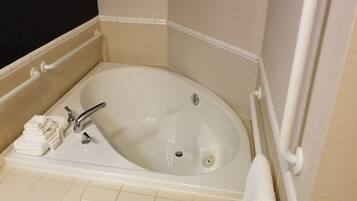 Room, 1 King Bed, Pool Access | Private spa tub