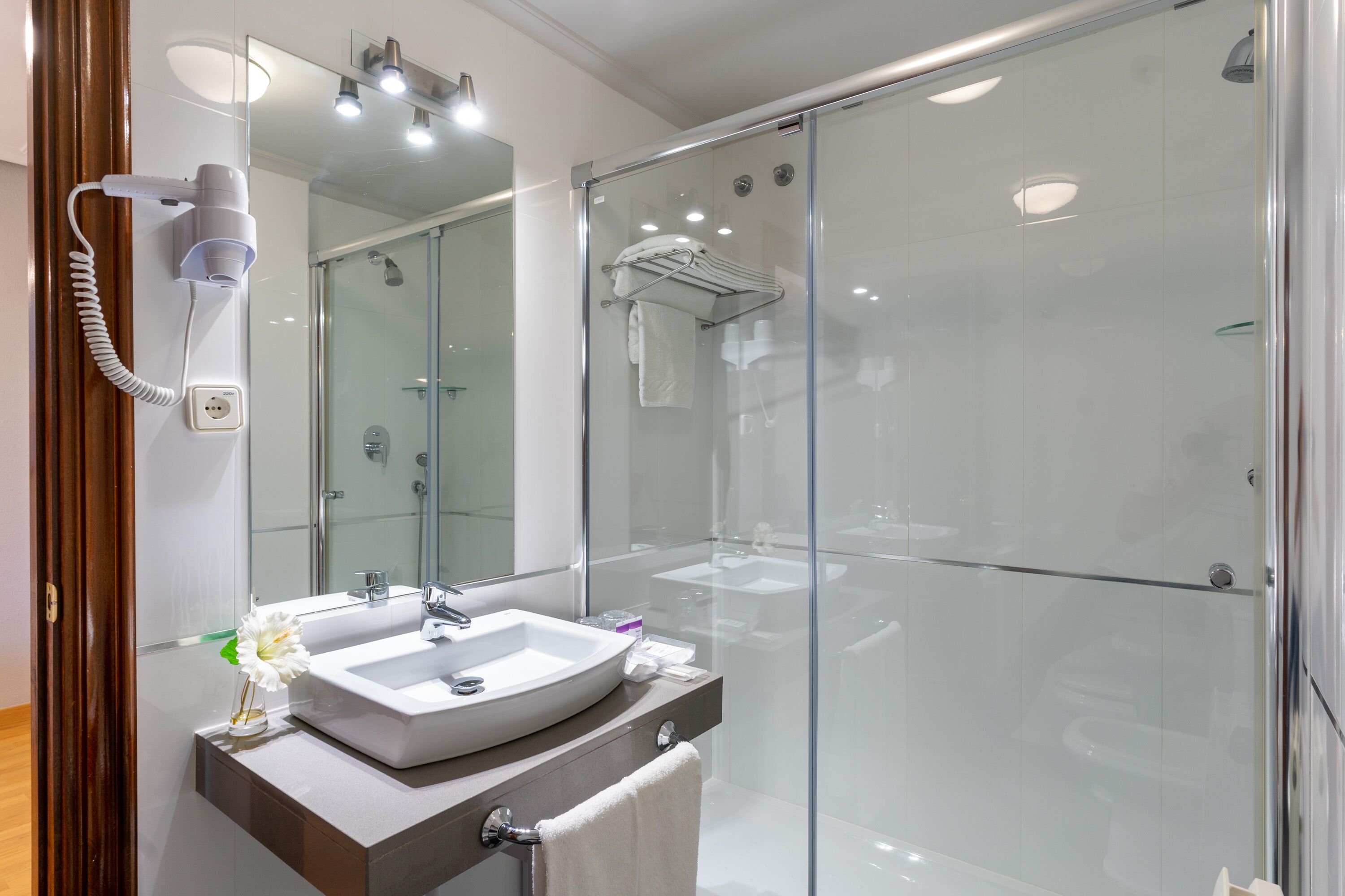 double room | bathroom | free toiletries, hair dryer, bidet, towels