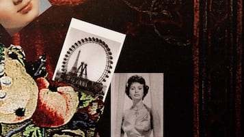 A collage of various photographs including a Ferris wheel, a historical building, and a crowd scene.