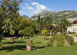 Suite clásica, 1 cama matrimonial, vista a la montaña, en el área del jardín | Vista desde la habitación