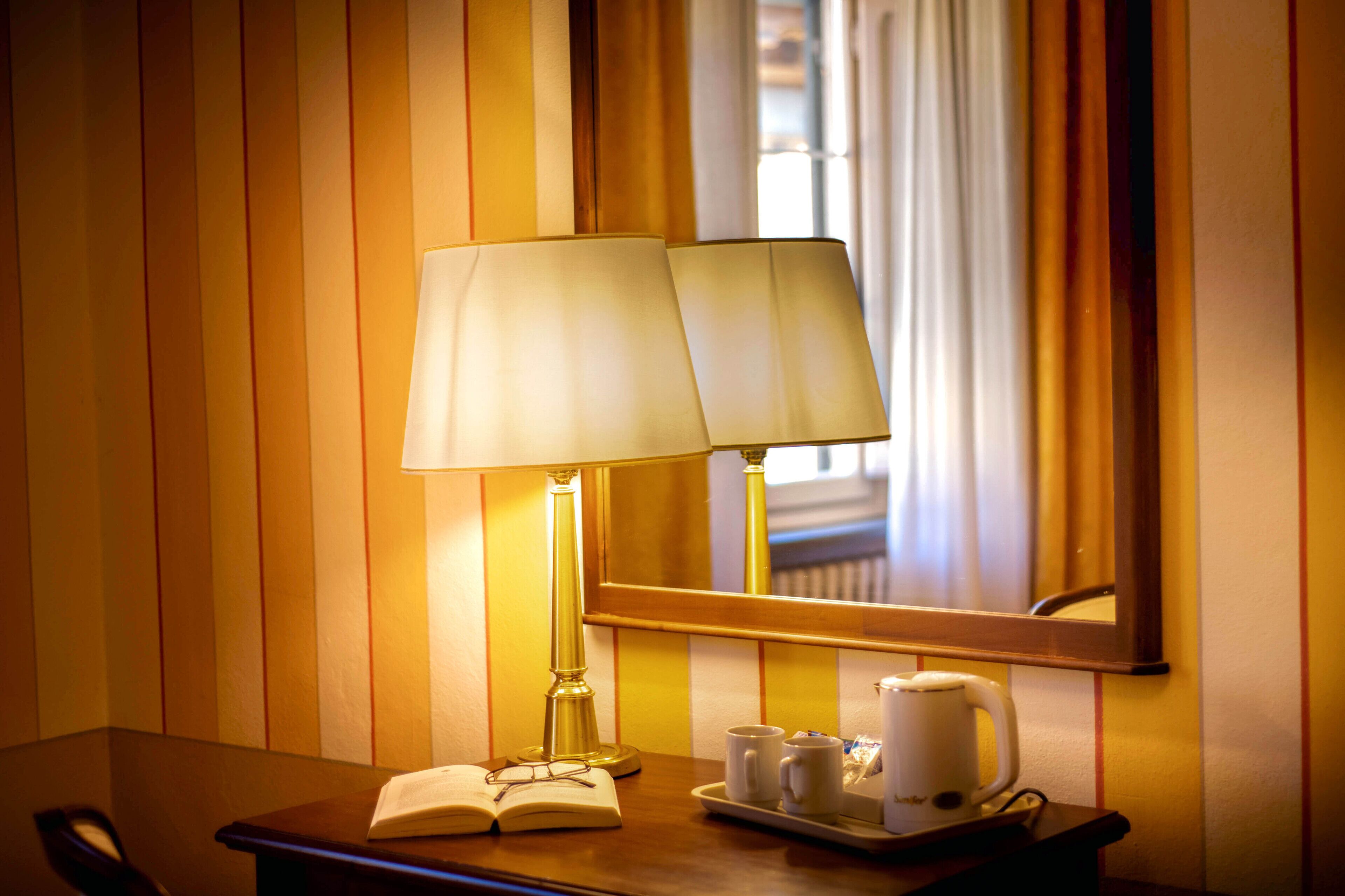 comfort double room, garden view | down duvets, memory-foam beds, minibar, desk