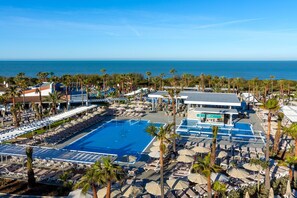 Beach nearby, sun-loungers, beach umbrellas, beach volleyball