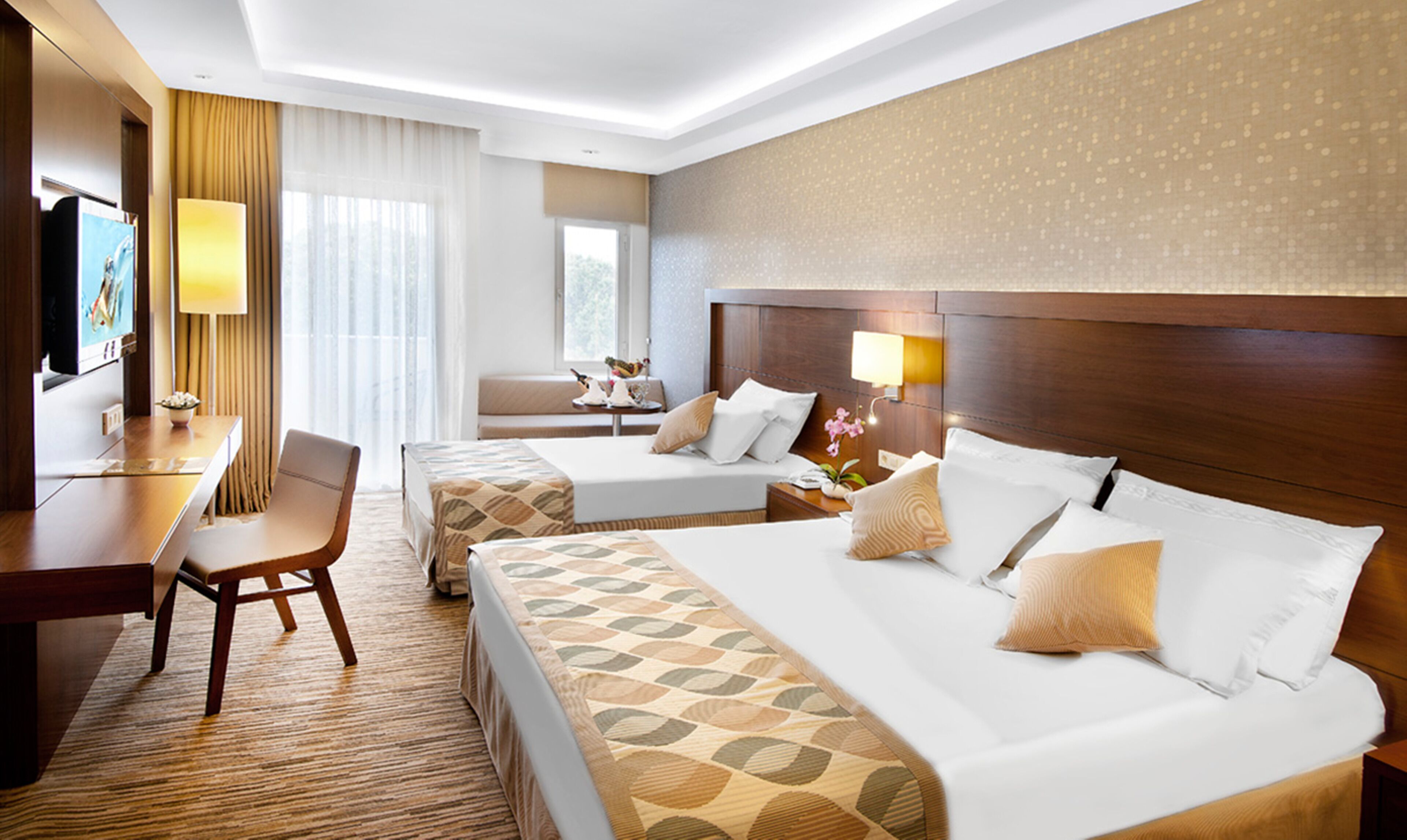Free minibar items, in-room safe, desk, soundproofing