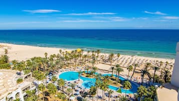 Private beach, white sand, sun-loungers, beach umbrellas