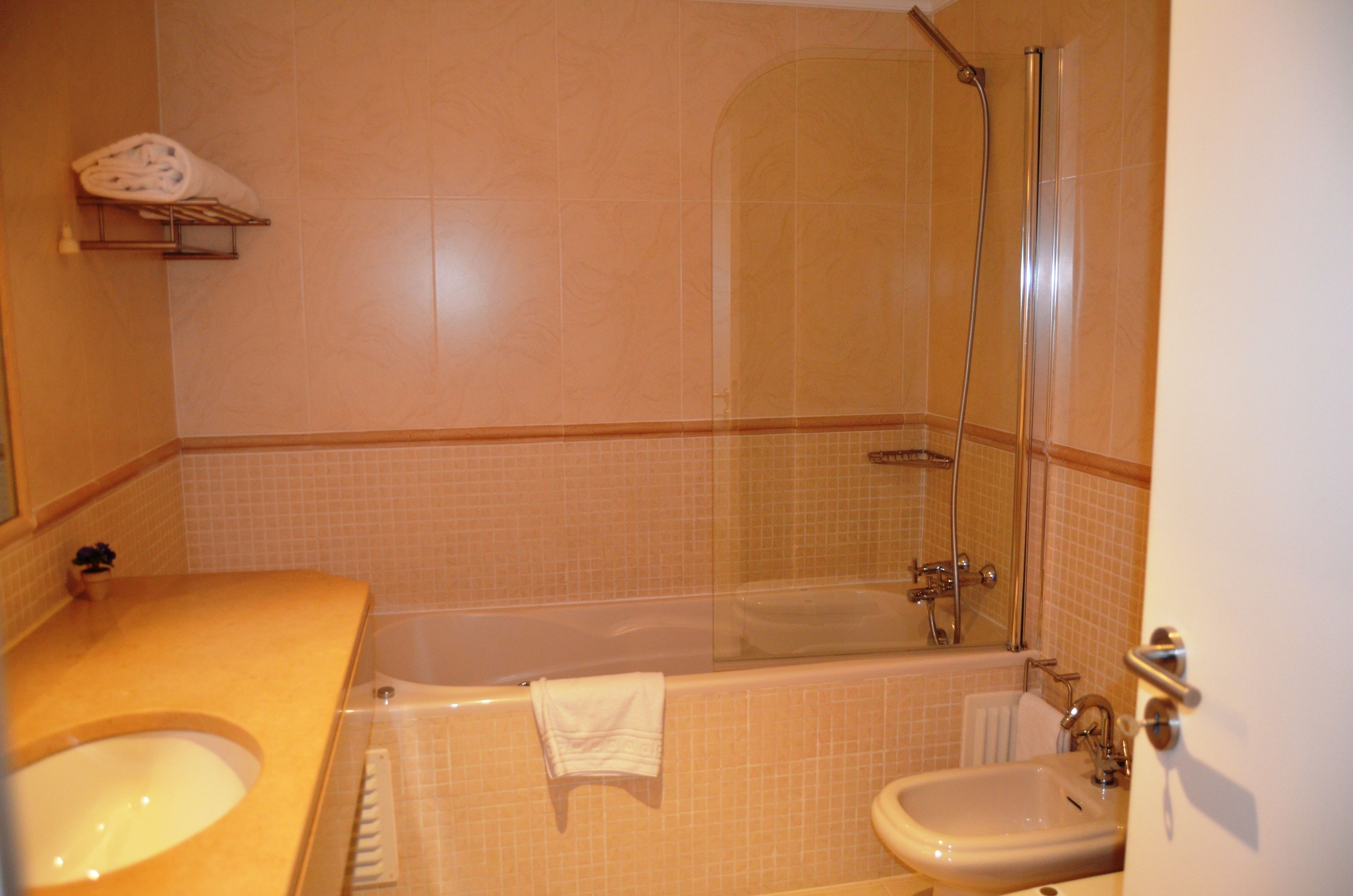 free toiletries, hair dryer, bidet, towels