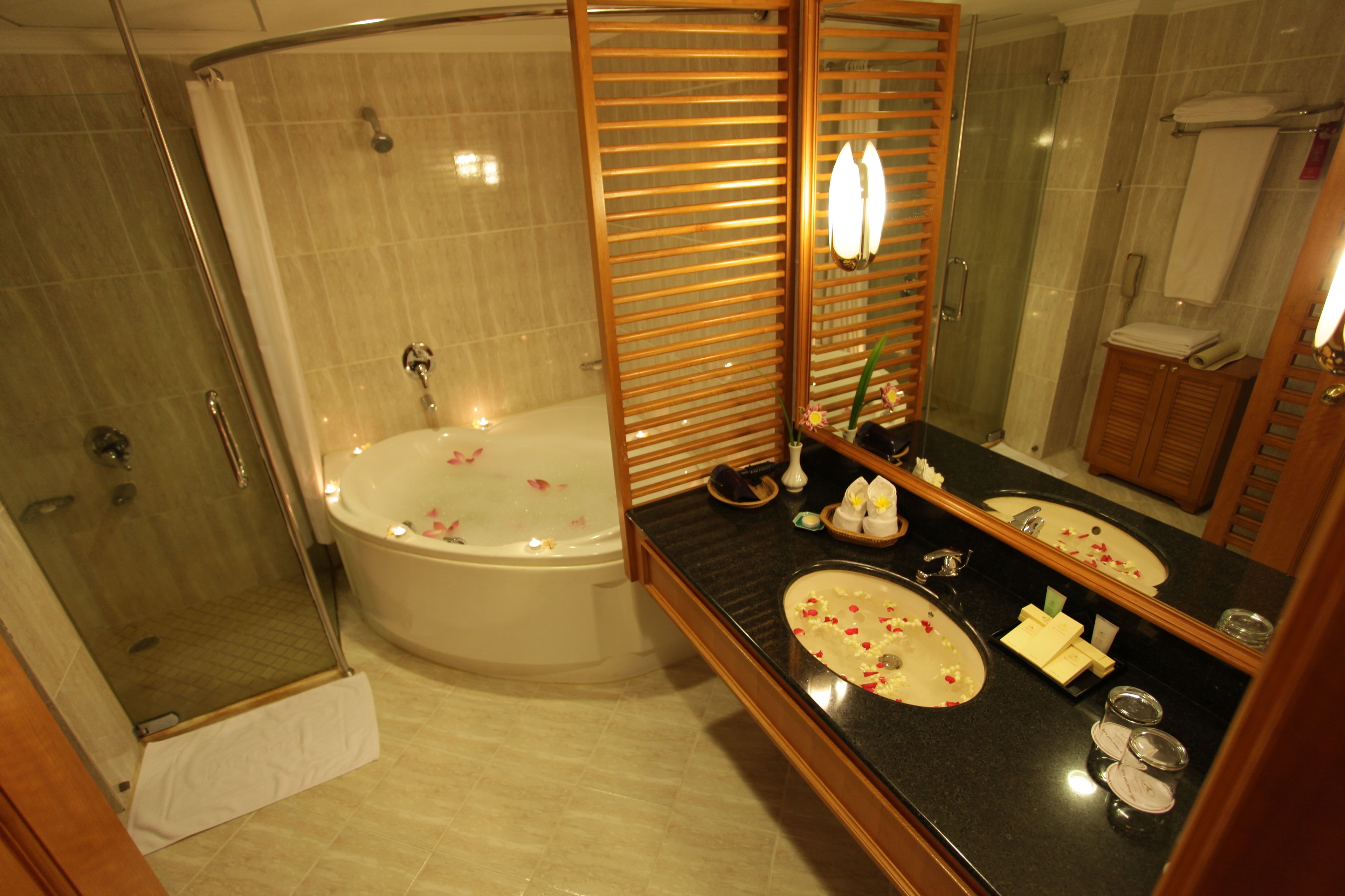 century suite | bathroom | spring water bathtub, free toiletries, hair dryer, bathrobes