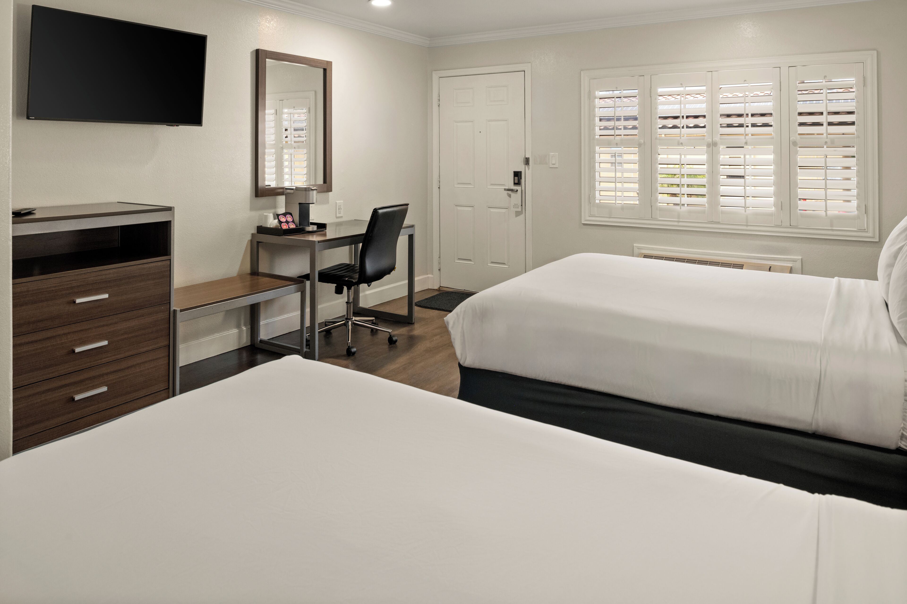 Desk, blackout curtains, iron/ironing board, free WiFi