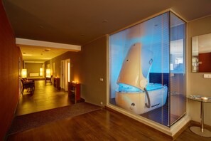Sauna, hot tub, steam room, body treatments, body wraps, body scrubs