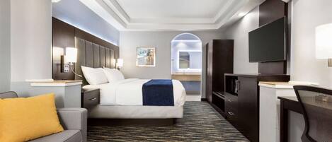 Eenpersoonskamer, 1 kingsize bed, niet-roken | 1 slaapkamer, lakens van Egyptisch katoen, luxe beddengoed, donsdekens