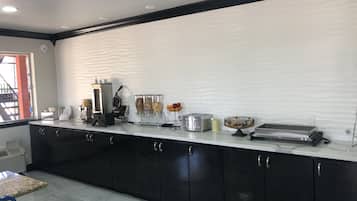 Free daily self-service breakfast