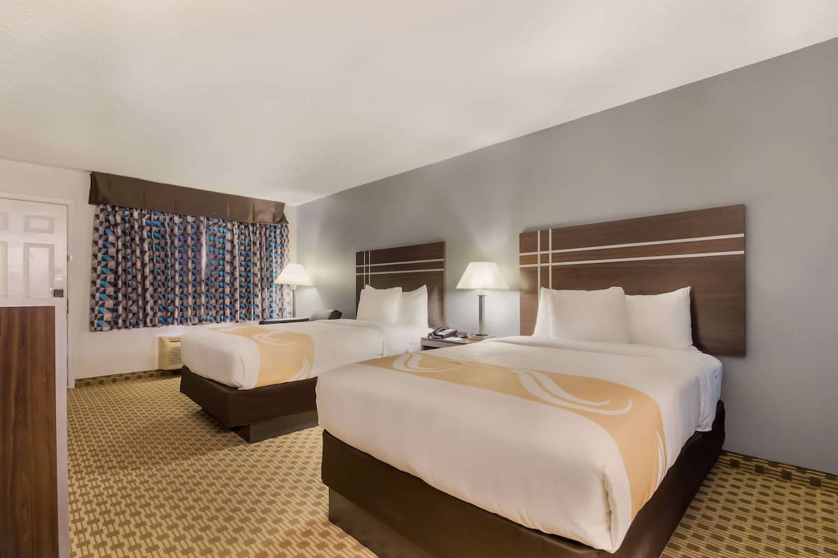 Standard Room, 2 Double Beds, Non Smoking | Desk, iron/ironing board, free WiFi, bed sheets