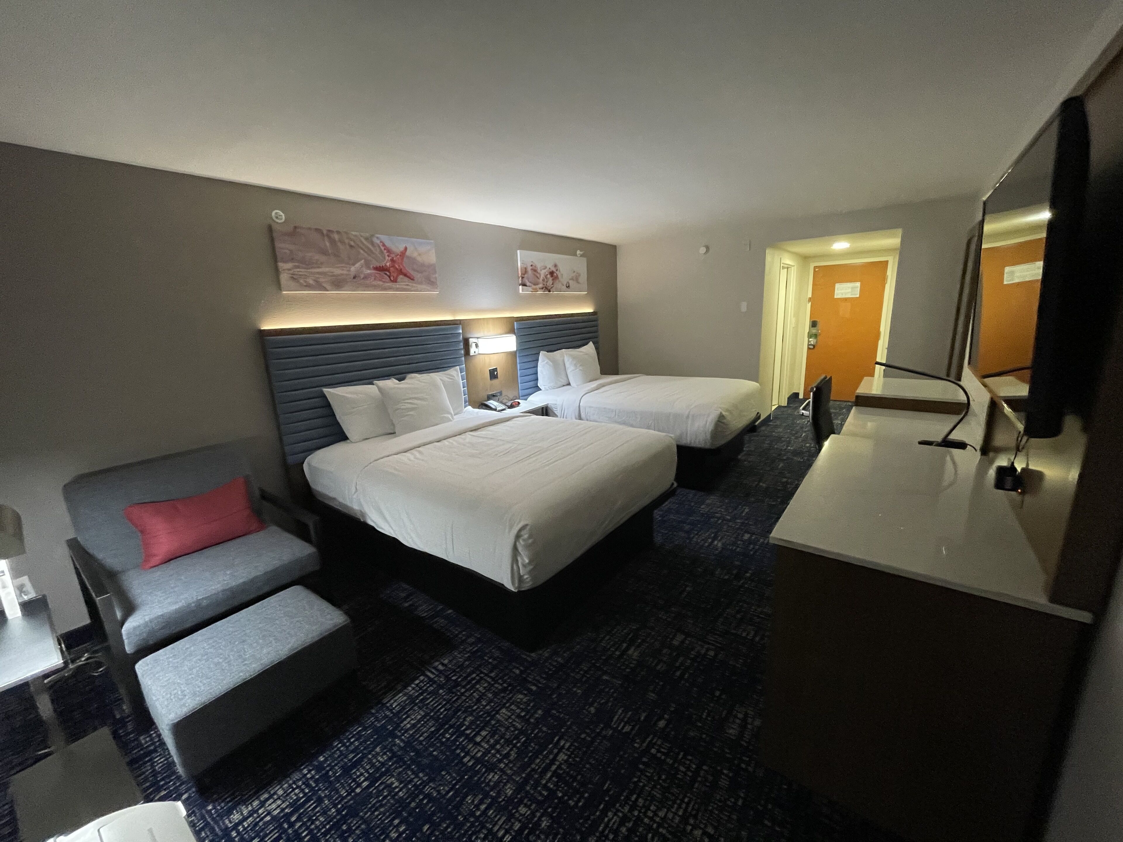 room, 2 queen beds, non smoking (pet friendly) | in-room safe, desk, blackout curtains, iron/ironing board