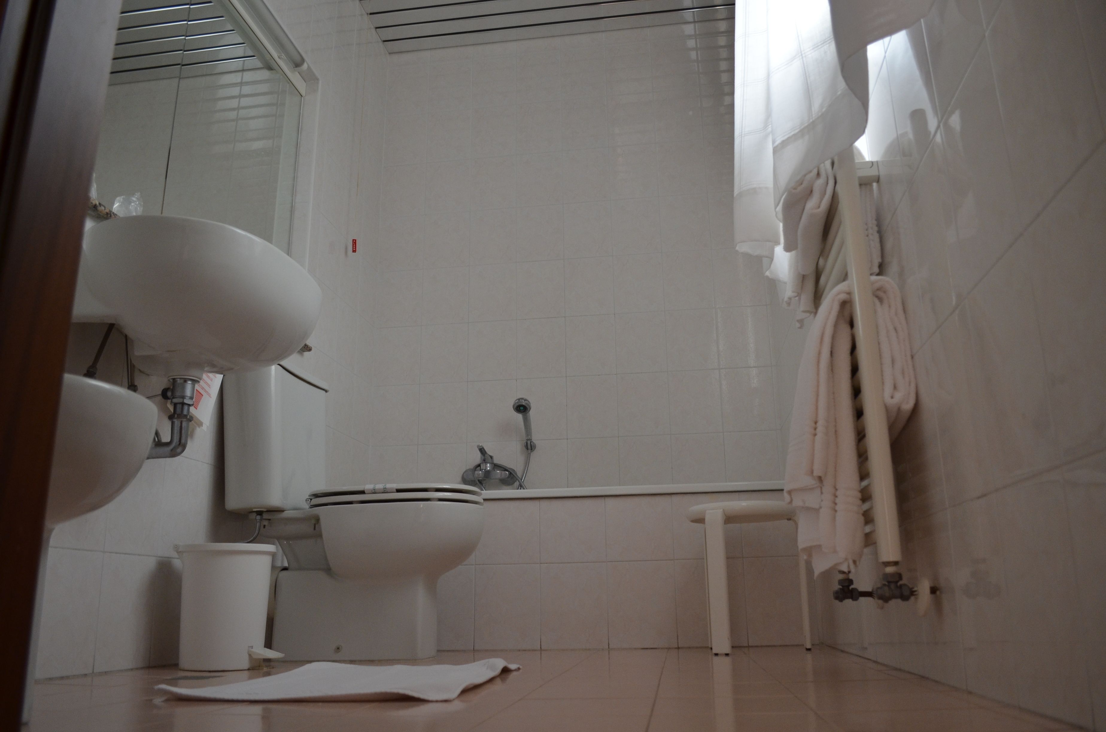 combined shower/bathtub, deep-soaking bathtub, hair dryer, towels