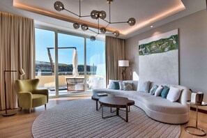 Suite, 1 Bedroom, Sea View (Sands Tower) | Hypo-allergenic bedding, minibar, in-room safe, desk - Radisson Blu Resort & Spa, Malta Golden Sands (Mellieha)