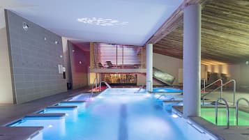Indoor pool, open 9 AM to 9 PM, sun loungers