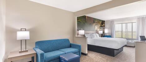 Desk, blackout curtains, iron/ironing board, free cots/infant beds