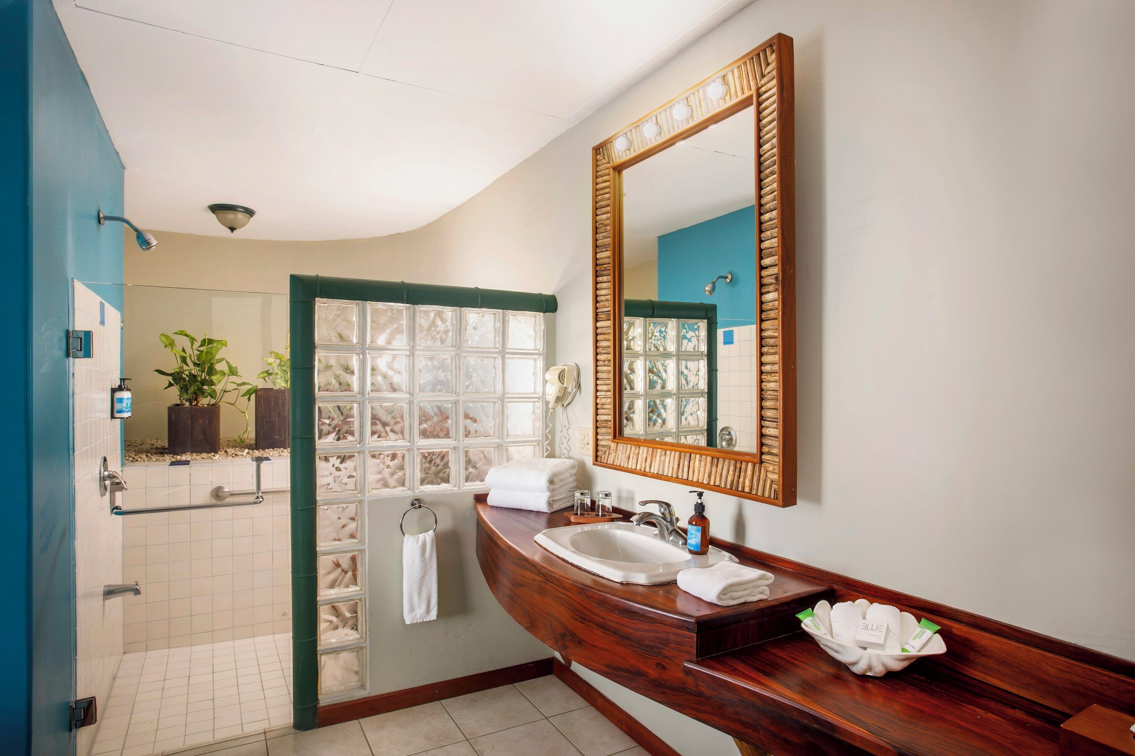 deluxe plus, 1 king bed, balcony, sea facing | bathroom | eco-friendly toiletries, hair dryer, towels