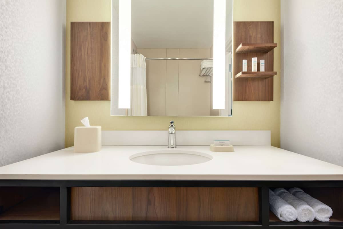 free toiletries, hair dryer, towels