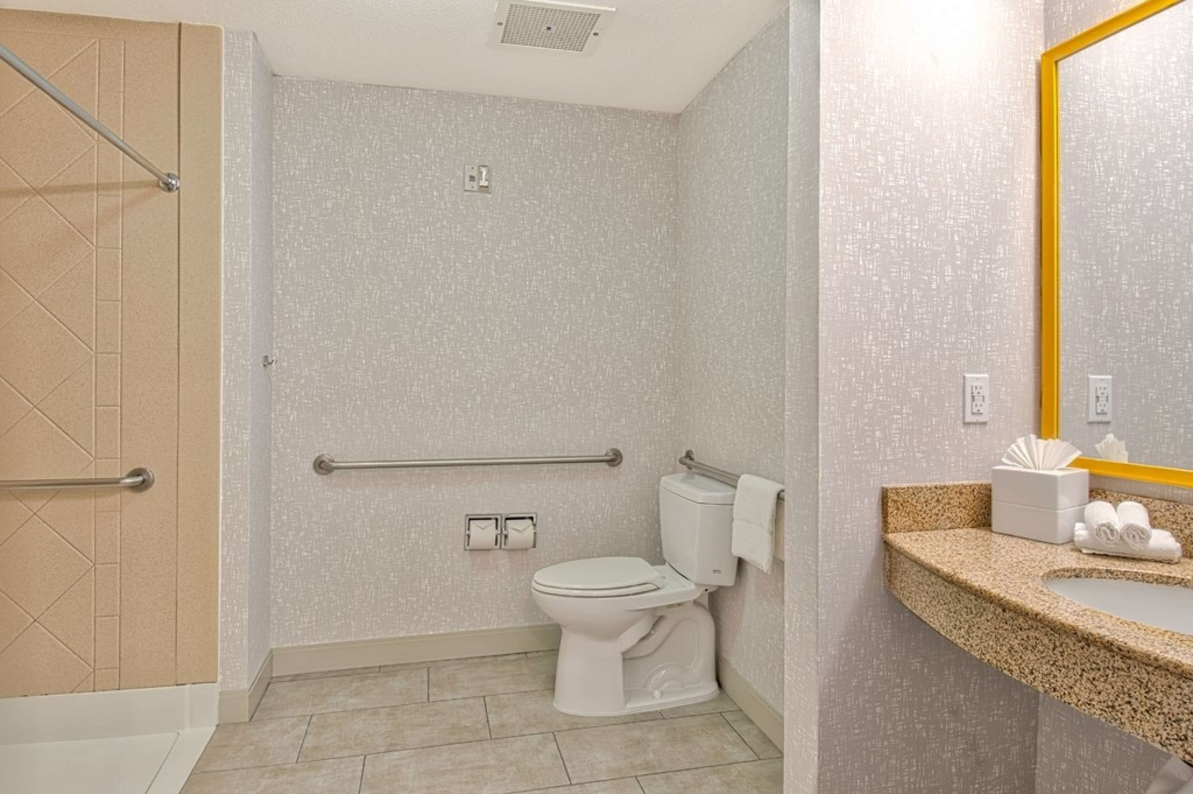 suite, accessible, non smoking | bathroom | combined shower/bathtub, hydromassage showerhead, free toiletries