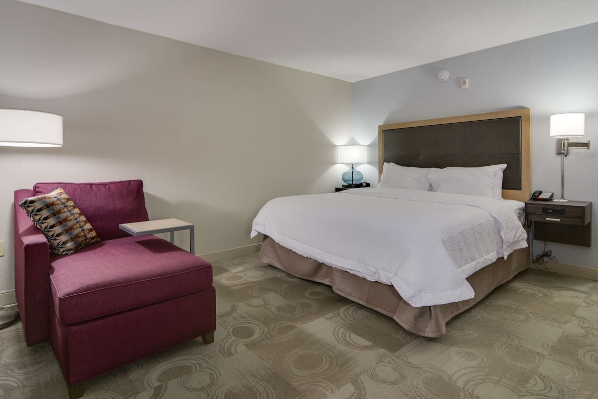 Premium bedding, pillow-top beds, desk, laptop workspace