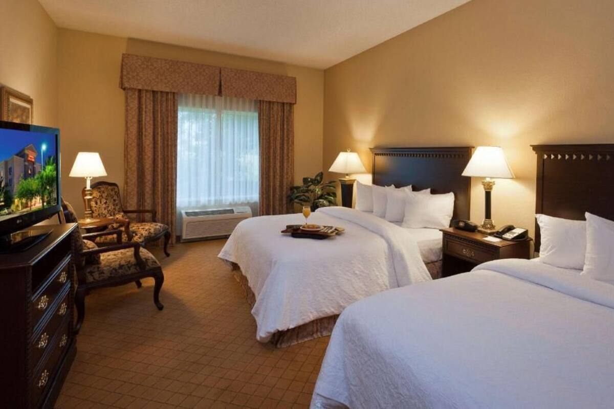 Premium bedding, desk, blackout drapes, iron/ironing board