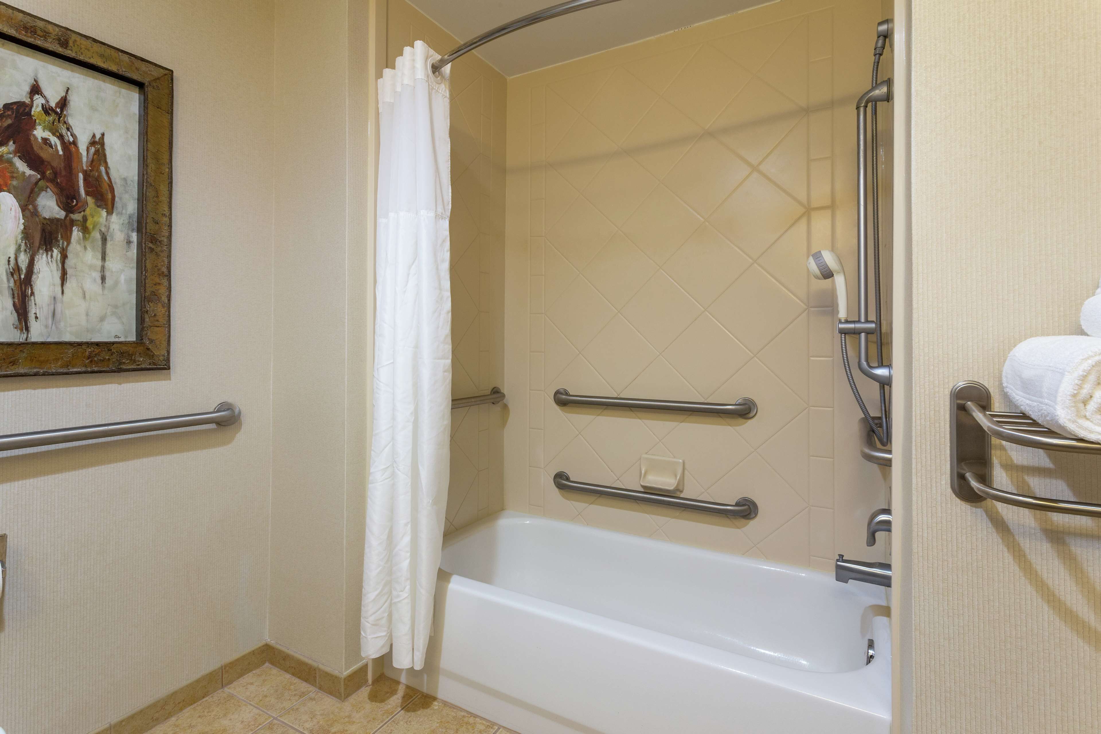 free toiletries, hair dryer, towels