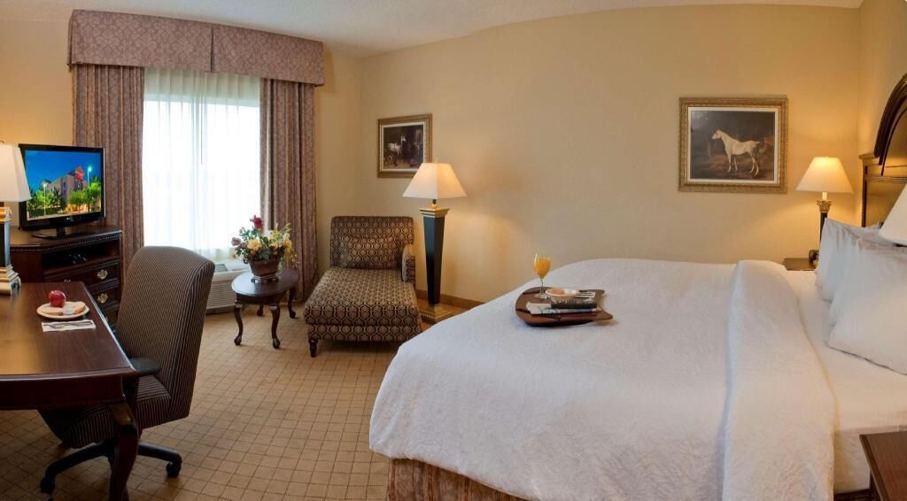 Premium bedding, desk, blackout drapes, iron/ironing board