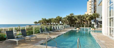 Indoor pool, seasonal outdoor pool, sun loungers