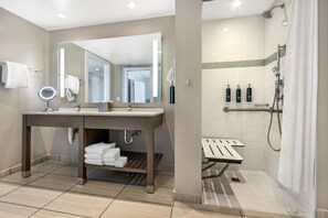 Suite, 1 King Bed with Sofa bed, Accessible (3x3 Shower) | Bathroom shower - Hilton Grand Vacations Club Ocean 22 Myrtle Beach. (Myrtle Beach)