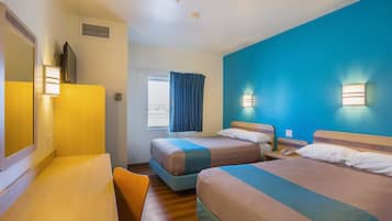 Standard Room, 2 Double Beds, Non Smoking | Desk, free WiFi, bed sheets